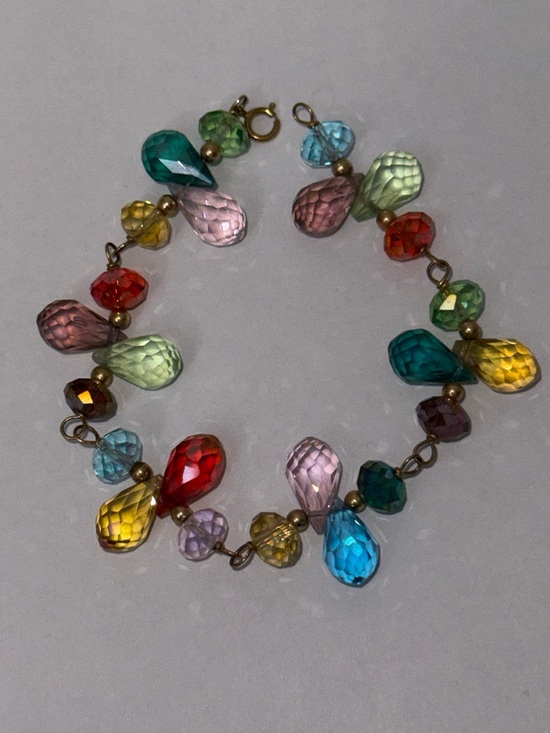 Vintage Jewelry - Vintage Crystal  Bracelet - Multicolor